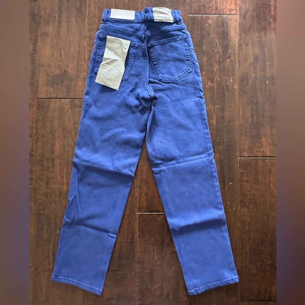 NWT Everlane Women's The Way-High Colored Jean Size 23T Organic Cotton Blue - Picture 3 of 4